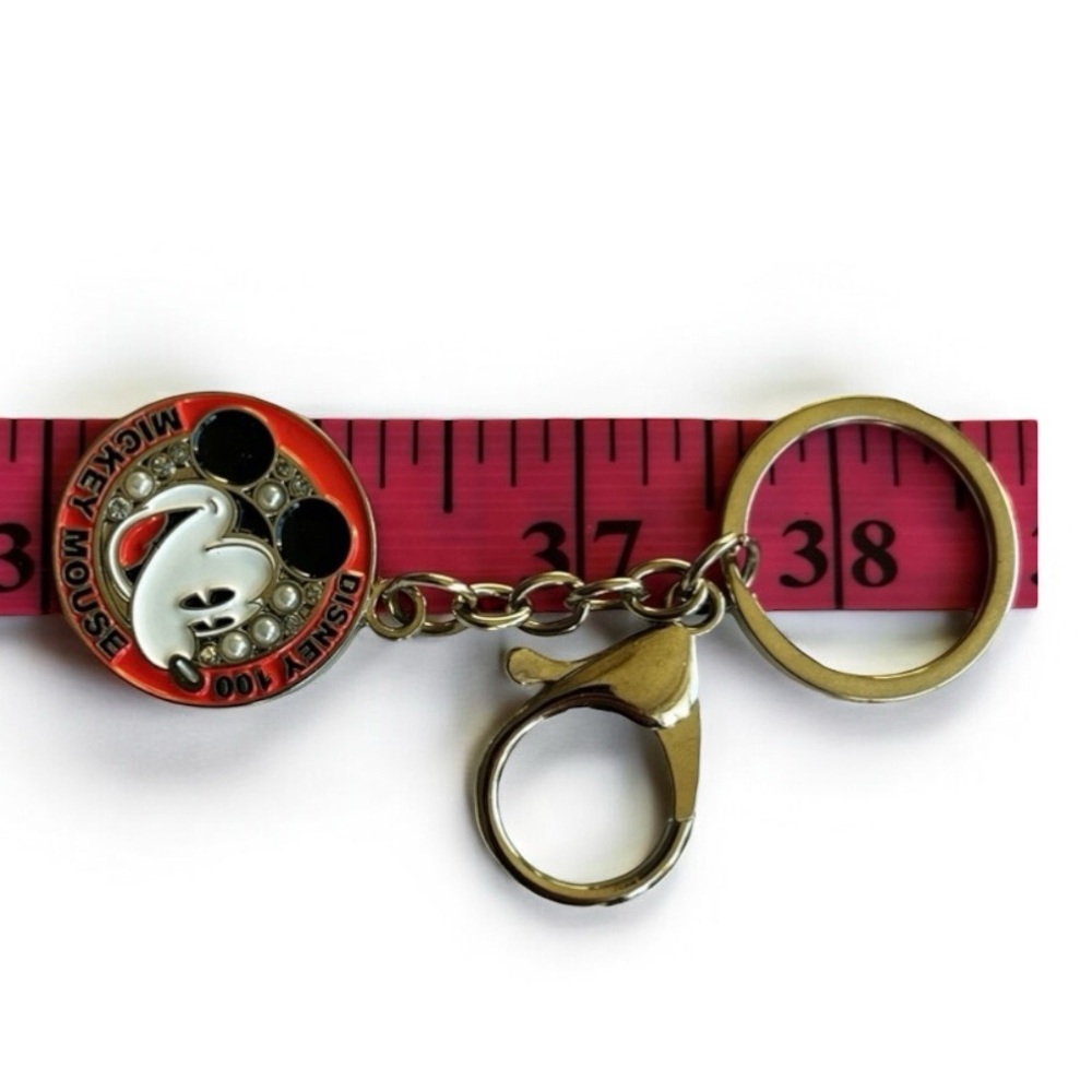 DISNEY 100 Mickey Mouse Collectible Pearl & Rhinestone Keychain Bag Charm - NWOT - Picture 10 of 12